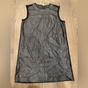 Vegan Leather Mod Shift Dress - Size 4 - Cubic London